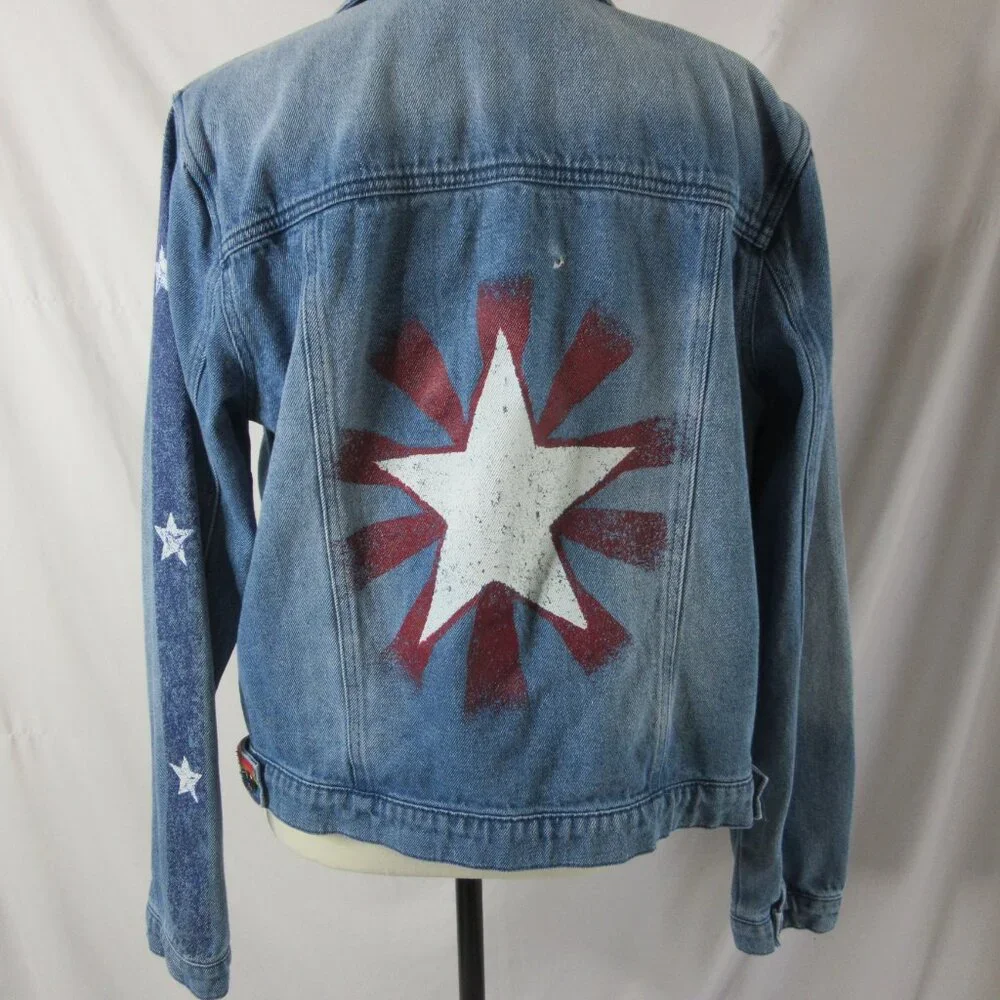Marvel Disney Denim Trucker Jacket Doctor Strange America Chavez Size XL - Picture 2 of 16